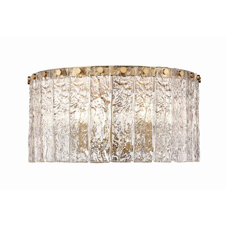 Z-Lite Glacier Flush Mount, 5-Light, 16.75 In.W x 8 In.H, Modern Gold/Clear 1943F16-MGLD